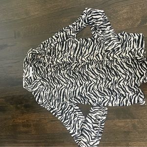 Olivaceous mesh zebra blouse small